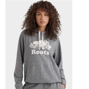 Roots Heather Gray Hoodie with Logo